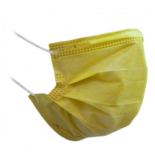 Медицинские маски четырехслойные (упаковка 50 штук, жёлтые )